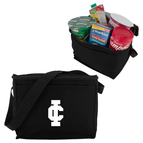  Six Pack Black Cooler - IC Athletic Logo