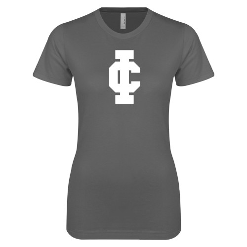  Next Level Womens Charcoal Boyfriend Tee - IC Athletic Logo