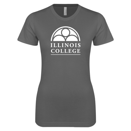  Next Level Womens Charcoal Boyfriend Tee - Collegiate Logo Vertical