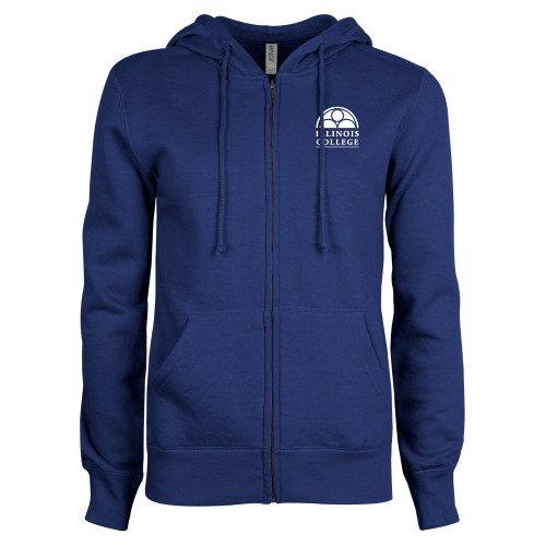  ENZA Womens Royal Fleece Full Zip Hoodie - Collegiate Logo Vertical