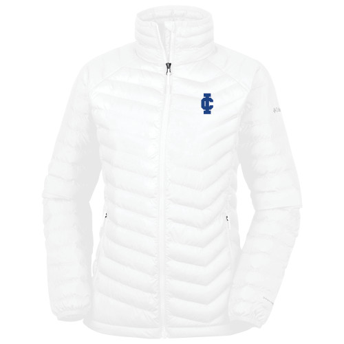  Columbia Womens White Powder Lite Jacket - IC Athletic Logo