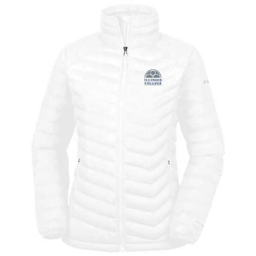  Columbia Womens White Powder Lite Jacket - Collegiate Logo Vertical