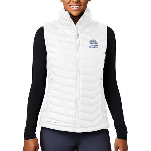  Columbia Womens White Powder Lite Vest - Collegiate Logo Vertical