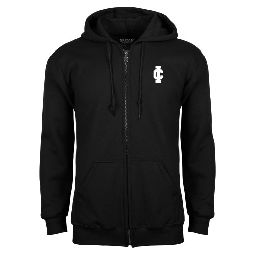  Black Fleece Full Zip Hoodie - IC Athletic Logo