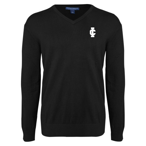  Black VNeck Sweater - IC Athletic Logo