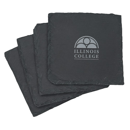  Slate Coaster Set - Collegiate Logo Vertical Engraved