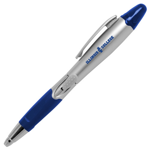  Silver/Blue Blossom Pen/Highlighter - Long Athletic Logo