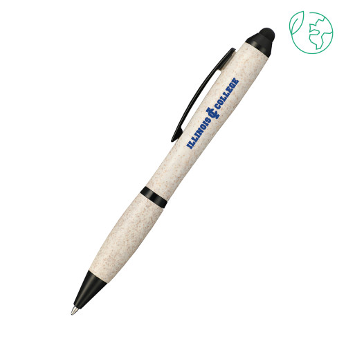  Nash Wheat Straw Ballpoint Beige Stylus Pen - Long Athletic Logo