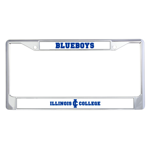  Metal License Plate Frame in Chrome - Long Athletic Logo