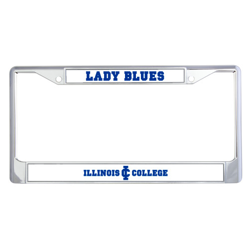  Metal License Plate Frame in Chrome - Long Athletic Logo