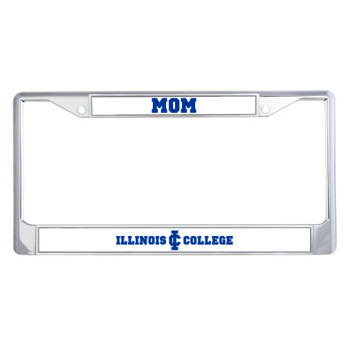  Mom Metal License Plate Frame in Chrome - Long Athletic Logo