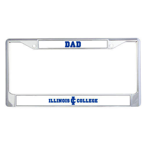  Dad Metal License Plate Frame in Chrome - Long Athletic Logo