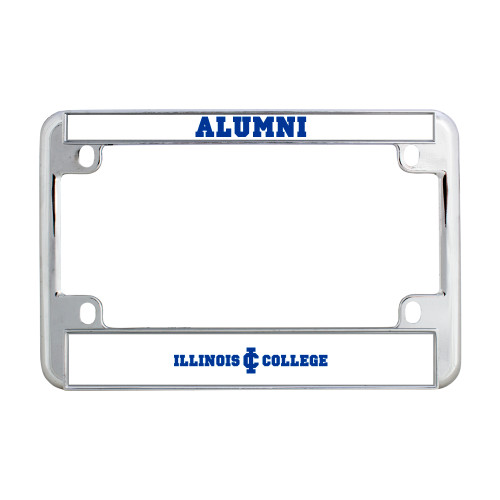  Metal Motorcycle License Plate Frame in Chrome - Long Athletic Logo