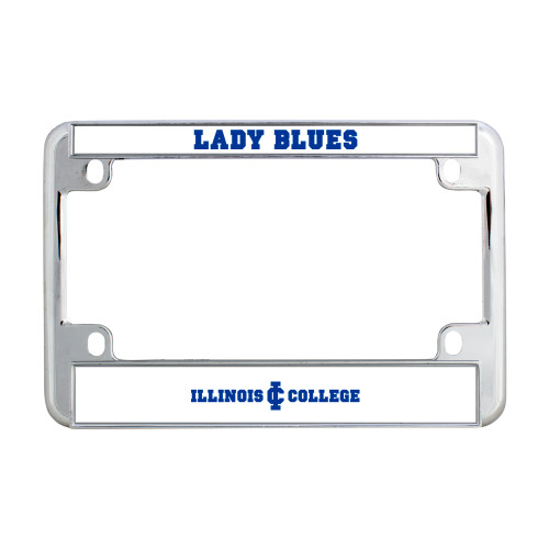  Metal Motorcycle License Plate Frame in Chrome - Long Athletic Logo