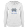 Thumbnail image for  ENZA Womens White V Notch Raw Edge Fleece Hoodie