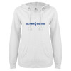 Thumbnail image for  ENZA Womens White V Notch Raw Edge Fleece Hoodie