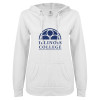 Thumbnail image for  ENZA Womens White V Notch Raw Edge Fleece Hoodie
