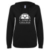 Thumbnail image for  ENZA Womens Black V Notch Raw Edge Fleece Hoodie