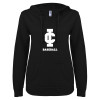 Thumbnail image for  ENZA Womens Black V Notch Raw Edge Fleece Hoodie