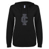 Thumbnail image for  ENZA Womens Black V Notch Raw Edge Fleece Hoodie