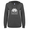 Thumbnail image for  ENZA Womens Dark Heather V Notch Raw Edge Fleece Hoodie