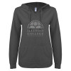 Thumbnail image for  ENZA Womens Dark Heather V Notch Raw Edge Fleece Hoodie