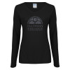 Thumbnail image for  Womens Black Long Sleeve V Neck Tee 