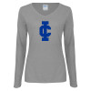 Thumbnail image for  Womens Grey Long Sleeve V Neck Tee 