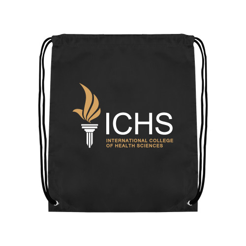 Black Drawstring Backpack - Primary Logo