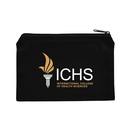  8oz. Black Cotton Travel Pouch - Primary Logo