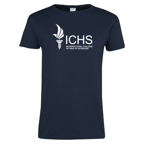  Womens Short Sleeve Navy Tee - Primary Logo One Color