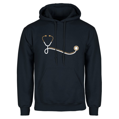  Navy Fleece Hoodie - Stethoscope Design
