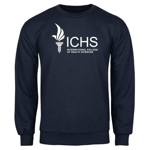  Navy Fleece Crew - Primary Logo One Color