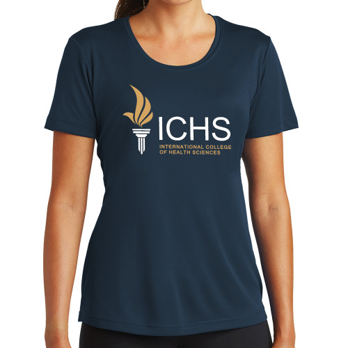 Womens Navy Performance Tee - Primary Logo