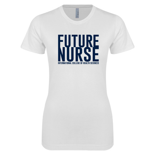  Next Level Womens White Boyfriend Tee - Future Nurse