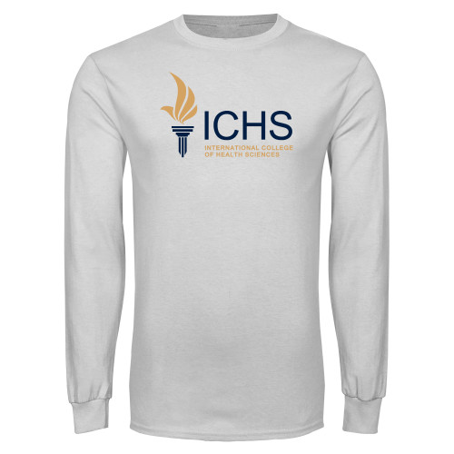  White Long Sleeve T Shirt - Primary Logo