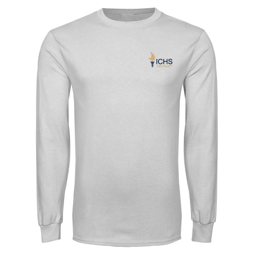  White Long Sleeve T Shirt - Primary Logo