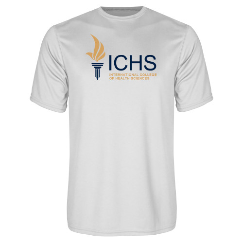  White Performance Tee - Primary Logo