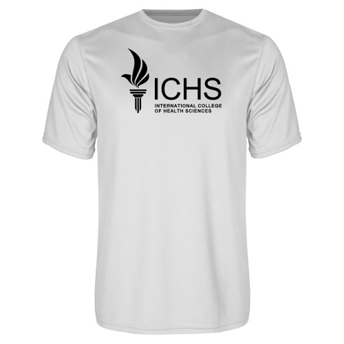  White Performance Tee - Primary Logo One Color