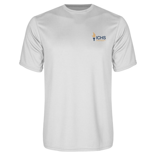  White Performance Tee - Primary Logo