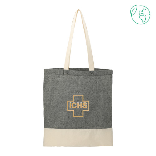  Split Recycled Black Cotton Twill Convention Tote - ICHS in Medical Cross