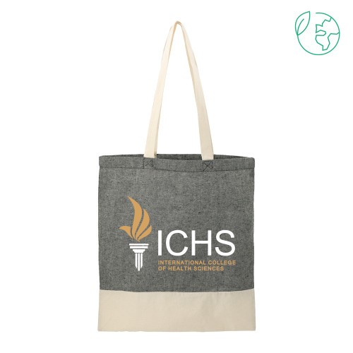  Split Recycled Black Cotton Twill Convention Tote - Primary Logo