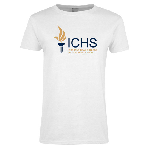  Womens White Short Sleeve Tee - Primary Logo