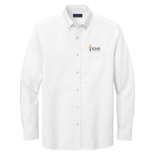  Brooks Brothers Mens White Casual Oxford Cloth Shirt - Primary Logo