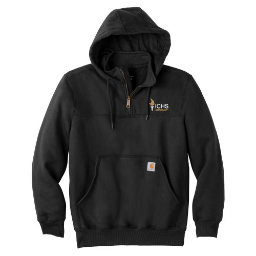  Carhartt Black Rain Defender Paxton Hooded Zip Sweatshirt - Primary Logo