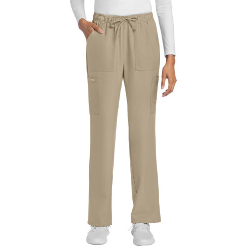  Womens Khaki Ultra Cargo Scrub Pant BLANK - Blank Logo