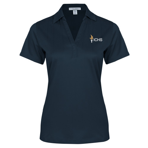  Womens Navy Performance Fine Jacquard Polo - Embroidery Logo