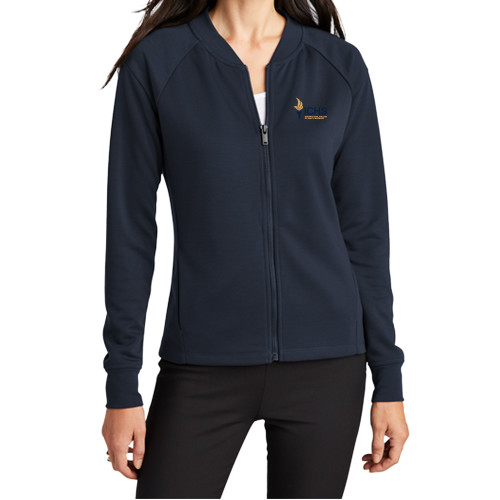  Mercer+Mettle Womens Night Navy Full Zip Jacket - Primary Logo
