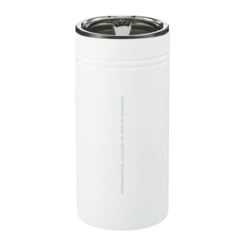  Sherpa Vacuum White Tumbler & Insulator 12oz - School Name Flat Wordmark Engraved