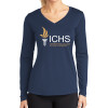 Thumbnail image for  Womens Navy Performance Long Sleeve V Neck Shirt
